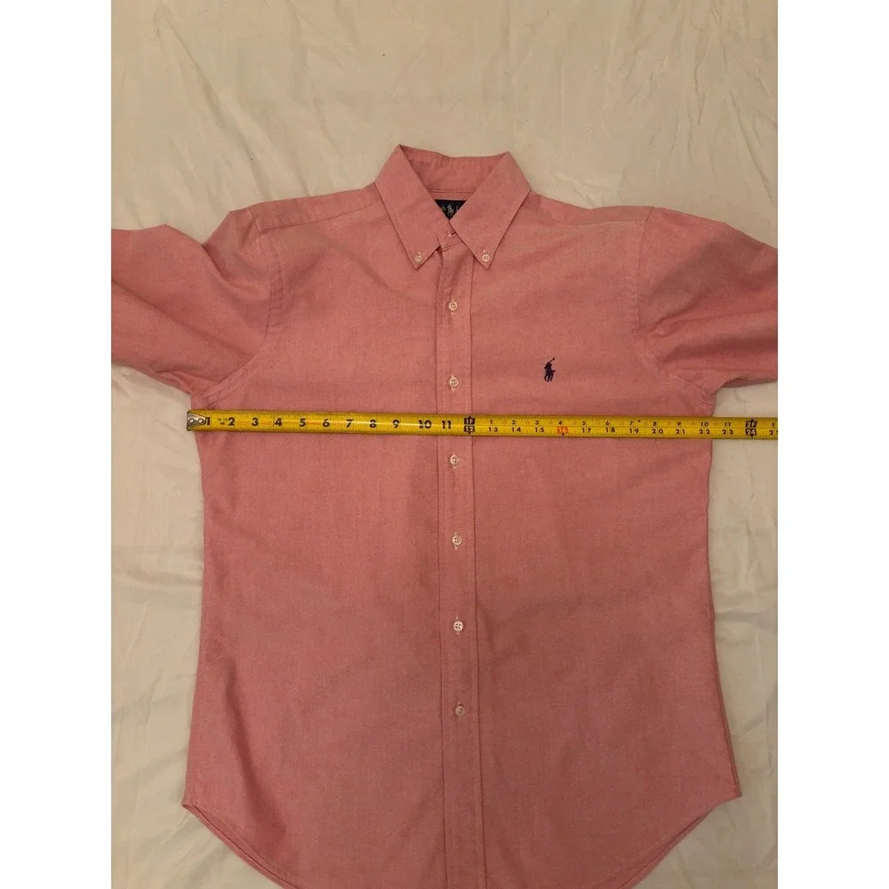 Ralph Lauren Mens Oxford Shirt Salmon Pink Classic Fit Long Sleeve 15 32/33